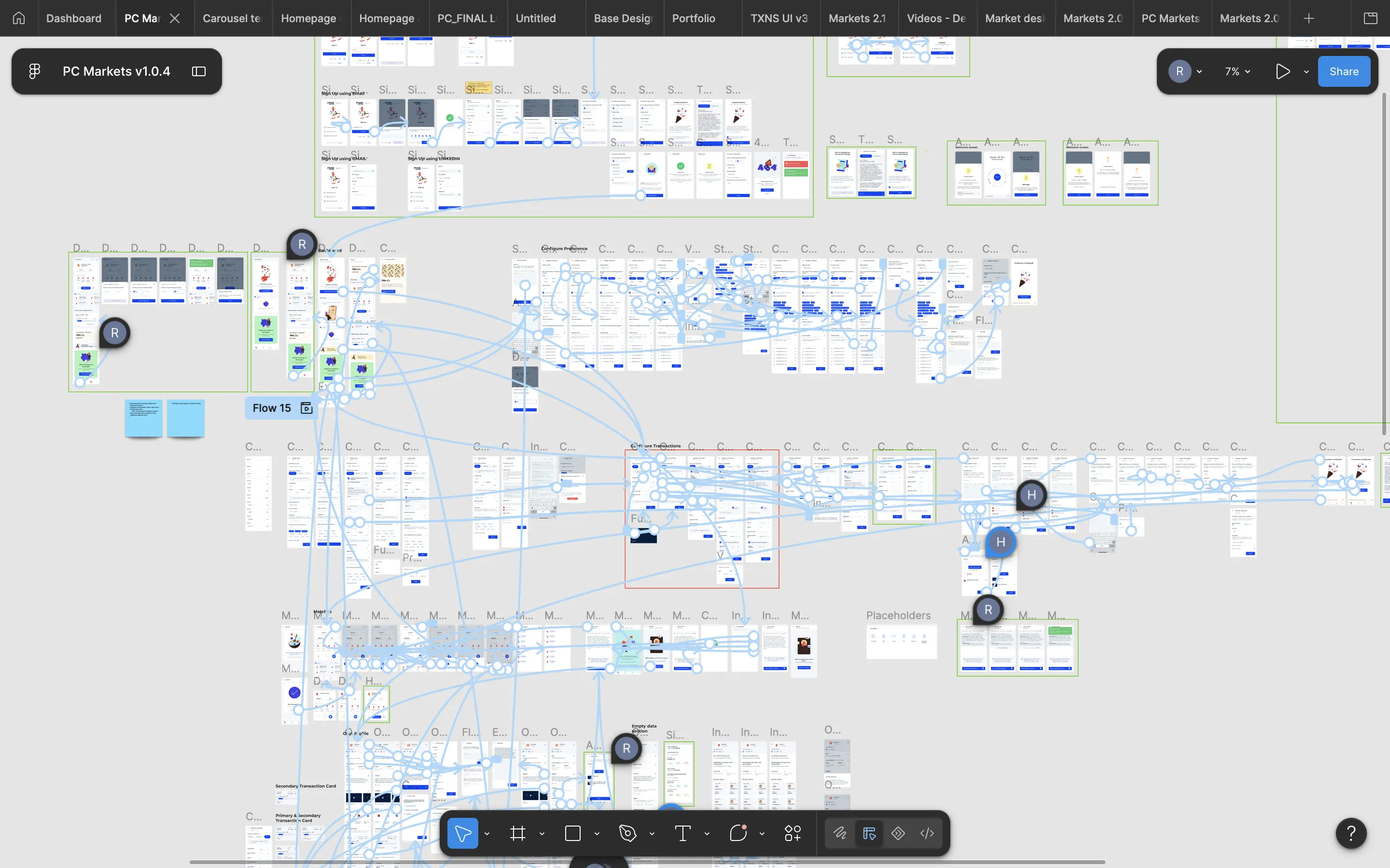 Company profile layout wireframes